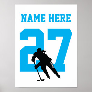Meisjes Gepersonaliseerde het Aantal Turquoise van Poster