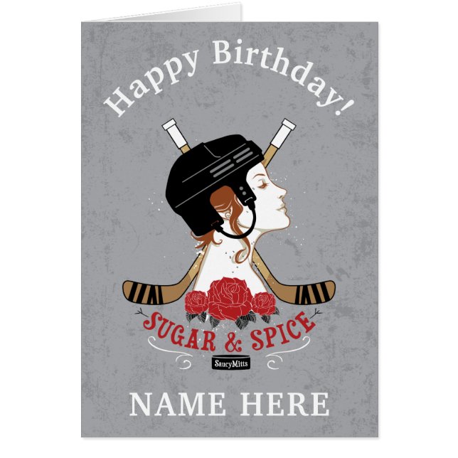 Meisjes Gepersonaliseerde Hockey Birthday Sugar en (Voorkant)