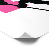Meisjes Gepersonaliseerde Hockey Player Number Roz Poster (Hoek)