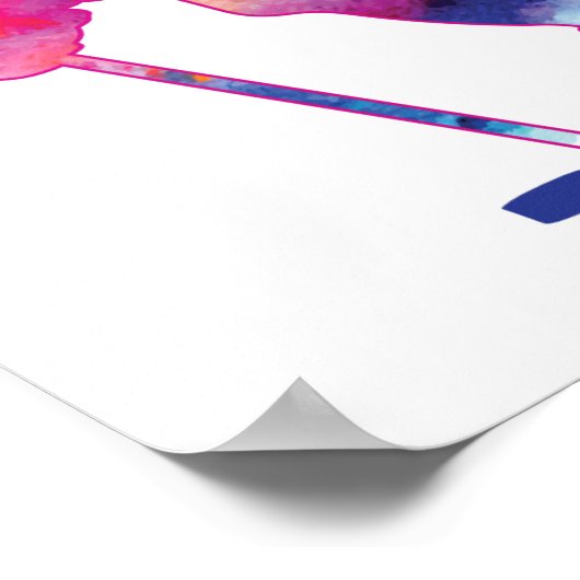 Meisjes Gepersonaliseerde Hockey Player Waterverf  Poster (Hoek)