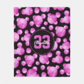 Meisjes gepersonaliseerde hot roze softballs patro fleece deken (Voorkant)