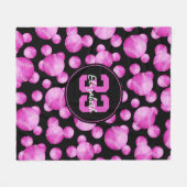 Meisjes gepersonaliseerde hot roze softballs patro fleece deken (Voorkant (Horizontaal))