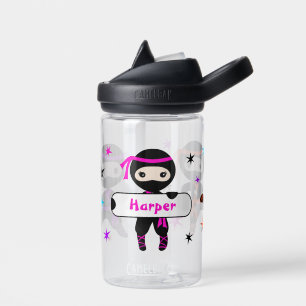Meisjes Gepersonaliseerde Leuke Ninja Kinder Aange Waterfles