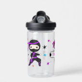 Meisjes Gepersonaliseerde Leuke Ninja Kinder Aange Waterfles (Voorkant)