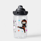 Meisjes Gepersonaliseerde Leuke Ninja Kinder Aange Waterfles (Achterkant)