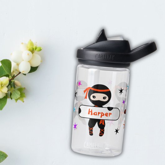 Meisjes Gepersonaliseerde Leuke Ninja Kinder Aange Waterfles
