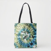 Meisjes Gepersonaliseerde naam Boho Tie Dye Canvas Tote Bag (Voorkant)