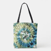 Meisjes Gepersonaliseerde naam Boho Tie Dye Canvas Tote Bag (Achterkant)