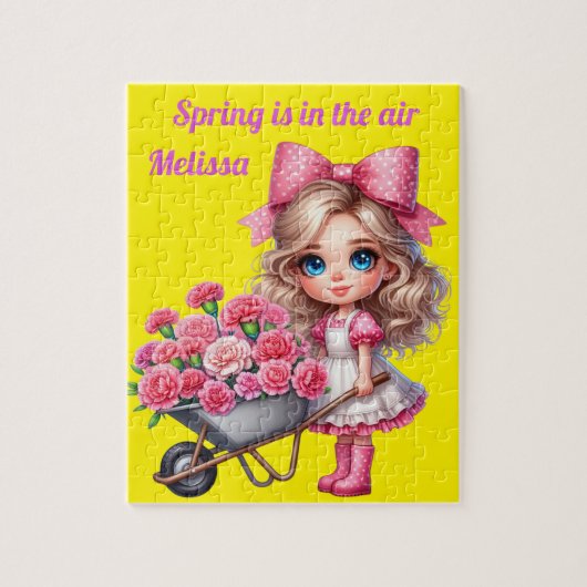 Meisjes Gepersonaliseerde naam Legpuzzel (Verticaal)