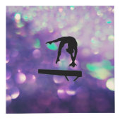 Meisjes Gepersonaliseerde Paarse Gymnastiek Kubus (Voorkant)