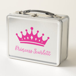 Meisjes gepersonaliseerde Princess Crown Lunch Box