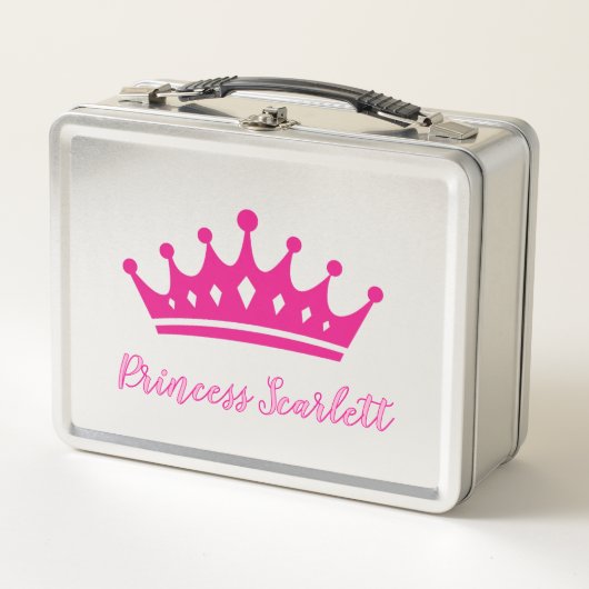 Meisjes gepersonaliseerde Princess Crown Lunch Box (Voorkant)