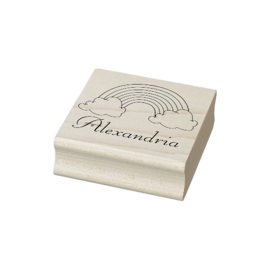 Meisjes gepersonaliseerde regenboog met naam Kinde Rubberstempel (Stempel)