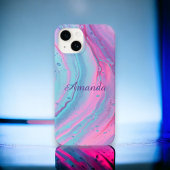 Meisjes - Gepersonaliseerde roze en blauwe zwembro Case-Mate iPhone Case