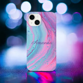 Meisjes - Gepersonaliseerde roze en blauwe zwembro Case-Mate iPhone Case