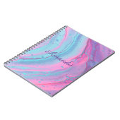 Meisjes - Gepersonaliseerde roze en blauwe zwembro Notitieboek (Linkerzijde)