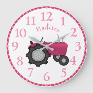 Meisjes Gepersonaliseerde roze wandklok