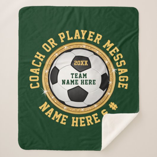 Meisjes Gepersonaliseerde Soccer Senior Night Gift Sherpa Deken (Voorkant)