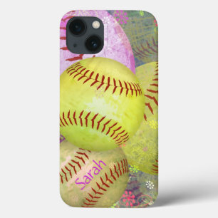 Meisjes gepersonaliseerde softball Case-Mate iPhone case