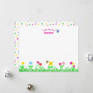 Meisjes gepersonaliseerde Stationery Set Feestdagenkaart
