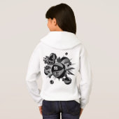 Meisjes gepersonaliseerde zwarte grijze basketball (Achterkant volledig)