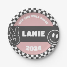 Meisjes geruit skateboard Groovy Hippie Verjaardag