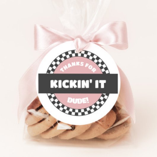 Meisjes geruit skateboard Groovy Road Verjaardag Bedankjes Labels