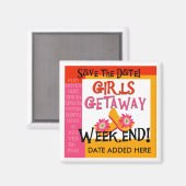 Meisjes Getaway Save the Date Magnet (Voorkant / Achterkant)