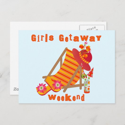 Meisjes Getaway Weekend T-shirts en geschenken Briefkaart (Voorkant / Achterkant)