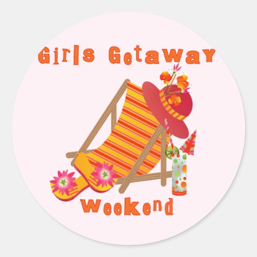 Meisjes Getaway Weekend T-shirts en geschenken Ronde Sticker (Voorkant)