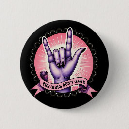 Meisjes geven niet om feminisme ronde button 5,7 cm