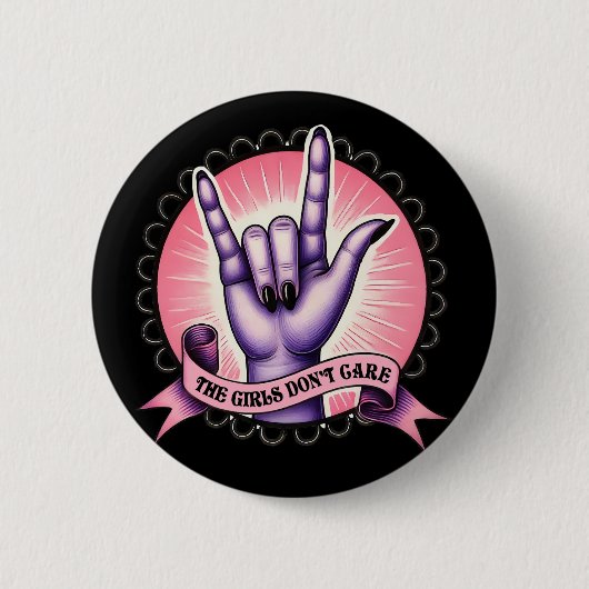 Meisjes geven niet om feminisme ronde button 5,7 cm (Voorkant)
