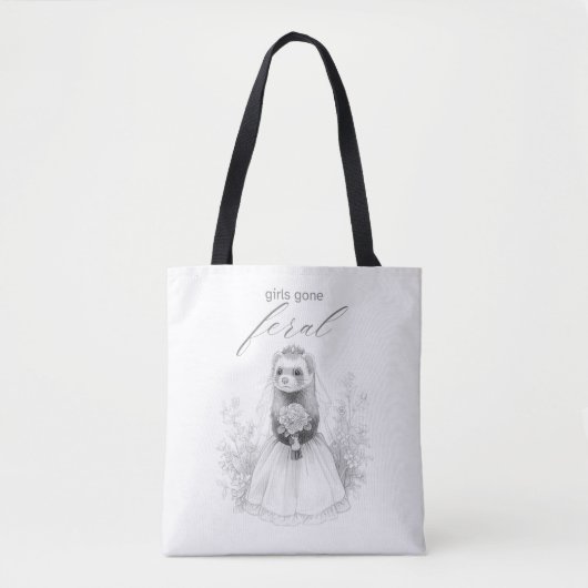 Meisjes Gewild Wilde Bruidsfeest Wasbeer Bruiloft Tote Bag (Voorkant)