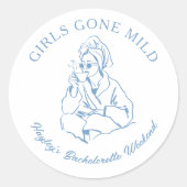 Meisjes Gewoon Mild Spa Bachelorette Feest Ronde Sticker (Voorkant)