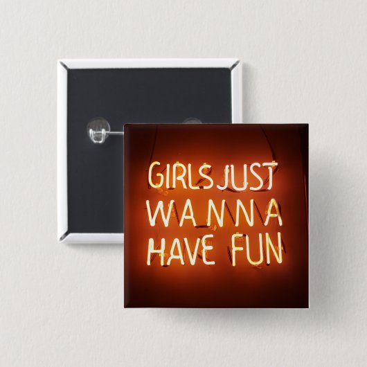 Meisjes gewoon Wanna Square Button (Voorkant /achterkant)