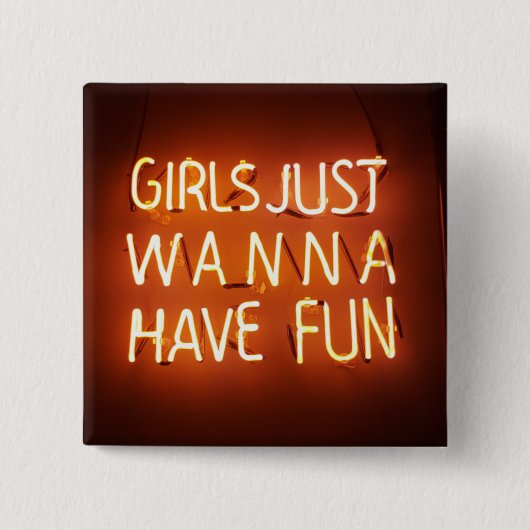 Meisjes gewoon Wanna Square Button (Voorkant)