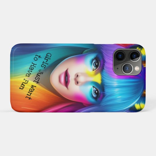 Meisjes Gewoon Willen Plezier Kleurrijke regenboog Case-Mate iPhone Case (Achterkant (horizontaal))