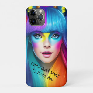 Meisjes Gewoon Willen Plezier Kleurrijke regenboog Case-Mate iPhone Case