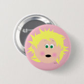 Meisjes Gezicht Blonde Groene Ogen Kapskids Button (Voorkant /achterkant)