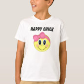 Meisjes gezicht gelukkig chick t-shirt (Voorkant)