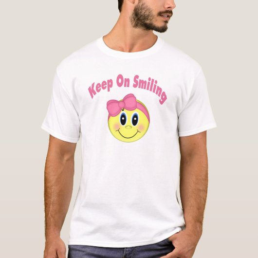 Meisjes gezicht gelukkig chick t-shirt (Voorkant)