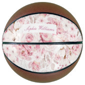 Meisjes Gift Cadeau Blush Pink  Floral Basketbal (Voorkant)