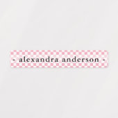Meisjes Gingham Kinderen Naam  Labels (Design 1)