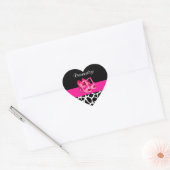 Meisjes Giraffe drukken roze schoten af met naam Hart Sticker (Envelop)