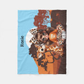 Meisjes Giraffe Gepersonaliseerde naam Fleece Deken (Voorkant)
