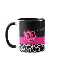 Meisjes Giraffe printroze pompen en naam