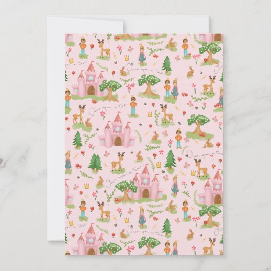 Meisjes Girly Roze Prinses Sprookje Kids Verjaarda Kaart (Achterkant)