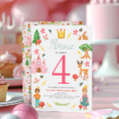 Meisjes Girly Roze Sprookjesprinses Kids Verjaarda Kaart