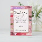 Meisjes Glam Gold Pink Glitter Metallic Borstels Bedankkaart (Staand voorkant)