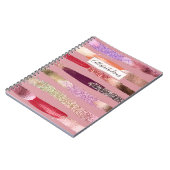 Meisjes Glam Gold Pink Glitter Metallic Borstels Notitieboek (Linkerzijde)